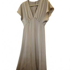 NEW LILI SIDONIO women's elegant maxi dress in champange